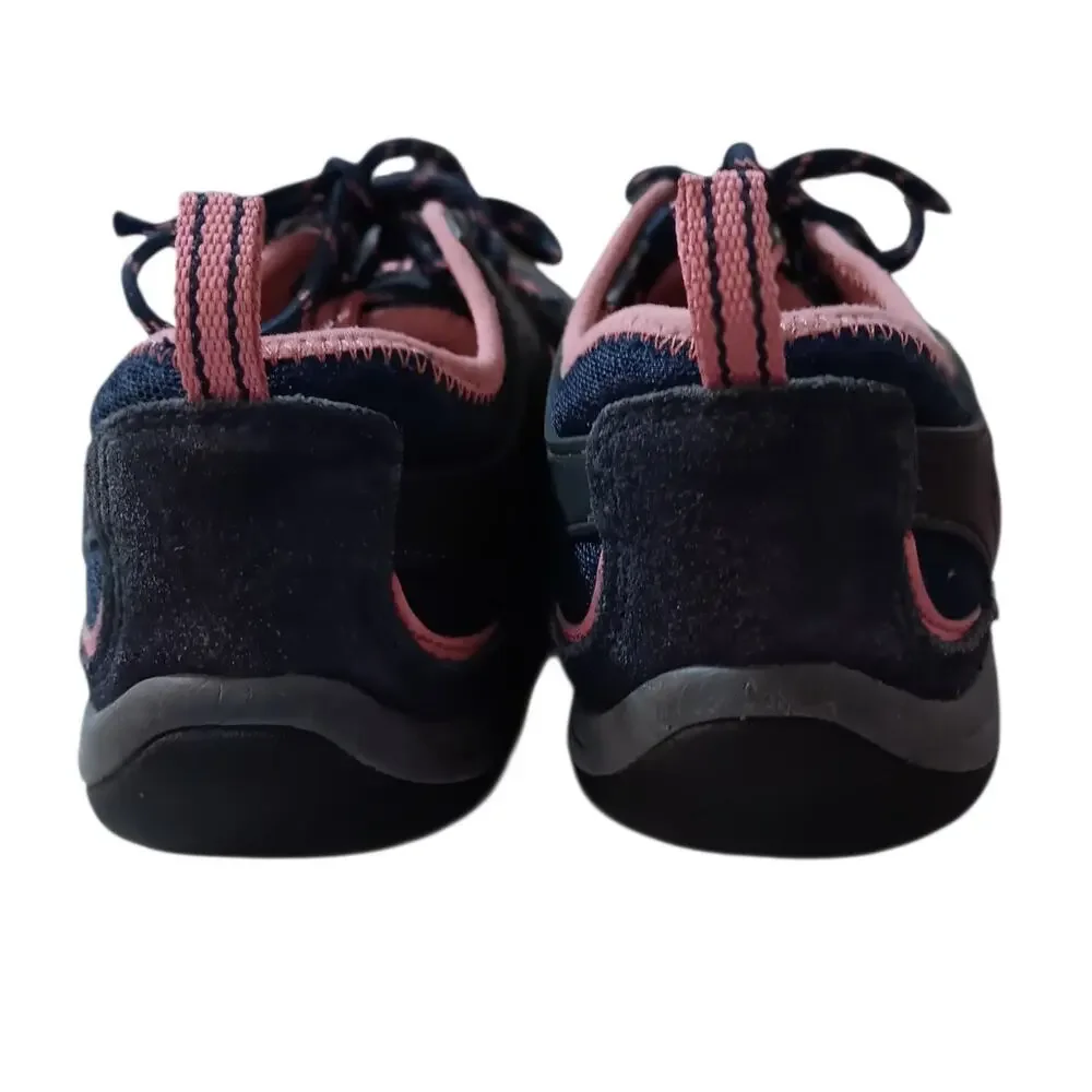 LANDS' END Cute Sneakers 6.5 Blue Pink Suede‎ Mesh Hiking Walking Comfort School